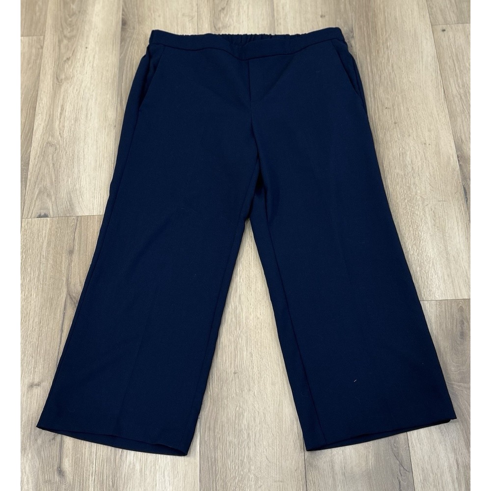 OLD NAVY Women's Pants Size 14 Pull-On Navy Blue Elastic Waist Pockets Career